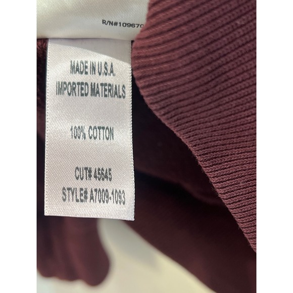 AGOLDE PREMIUM Burgundy‎ Crewneck Sweatshirt Pullover Long Sleeve Top L - Picture 7 of 7